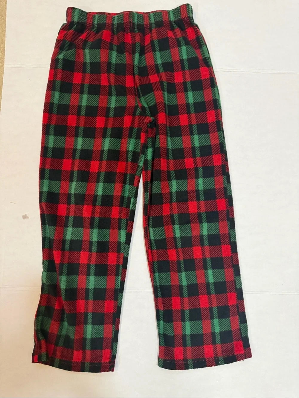 Cuddl Duds Red and Green Plaid Fleece Pajama Pants